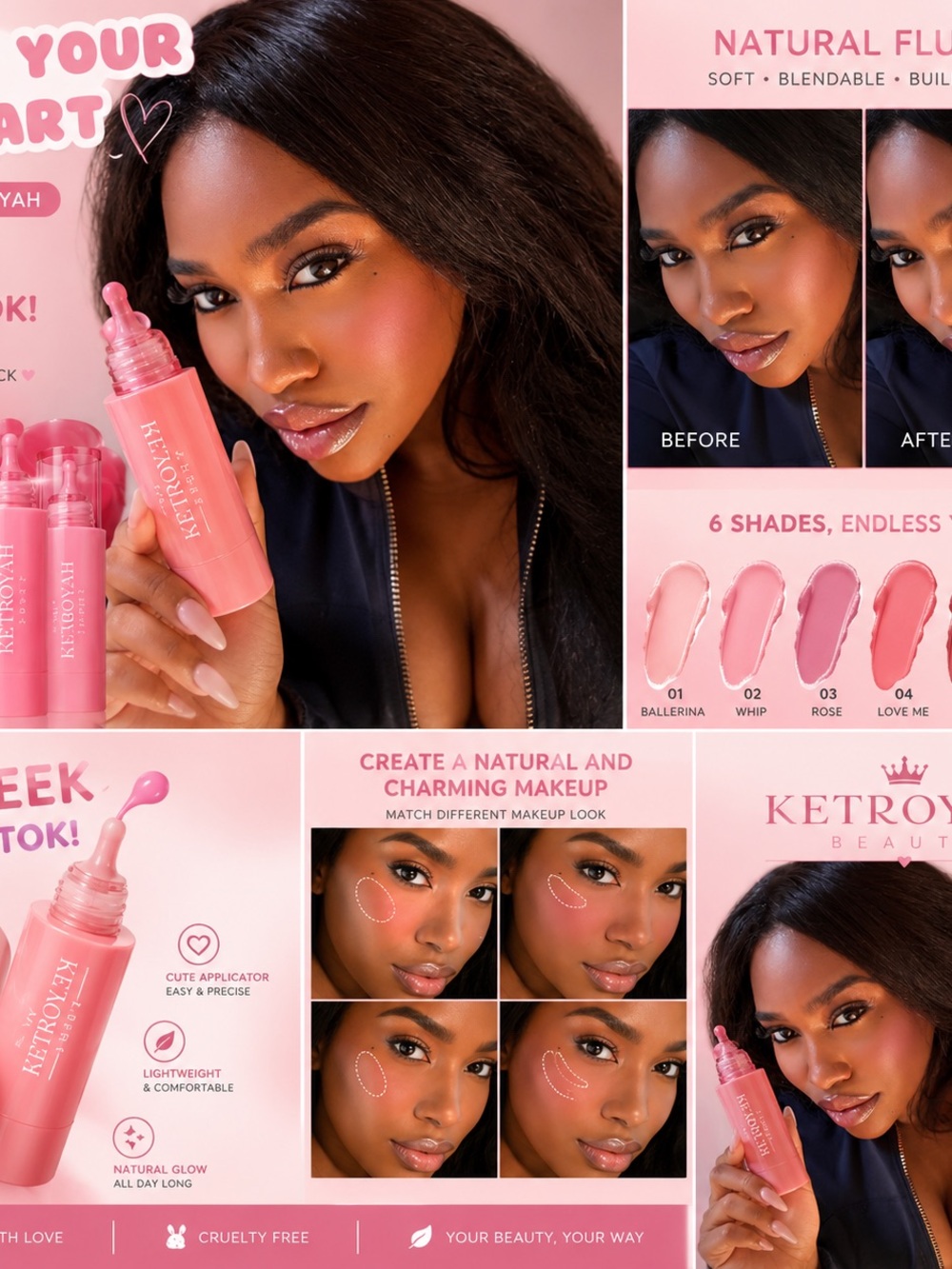 Ketroyah Beauty Cream Blush — Pink (Love Me)